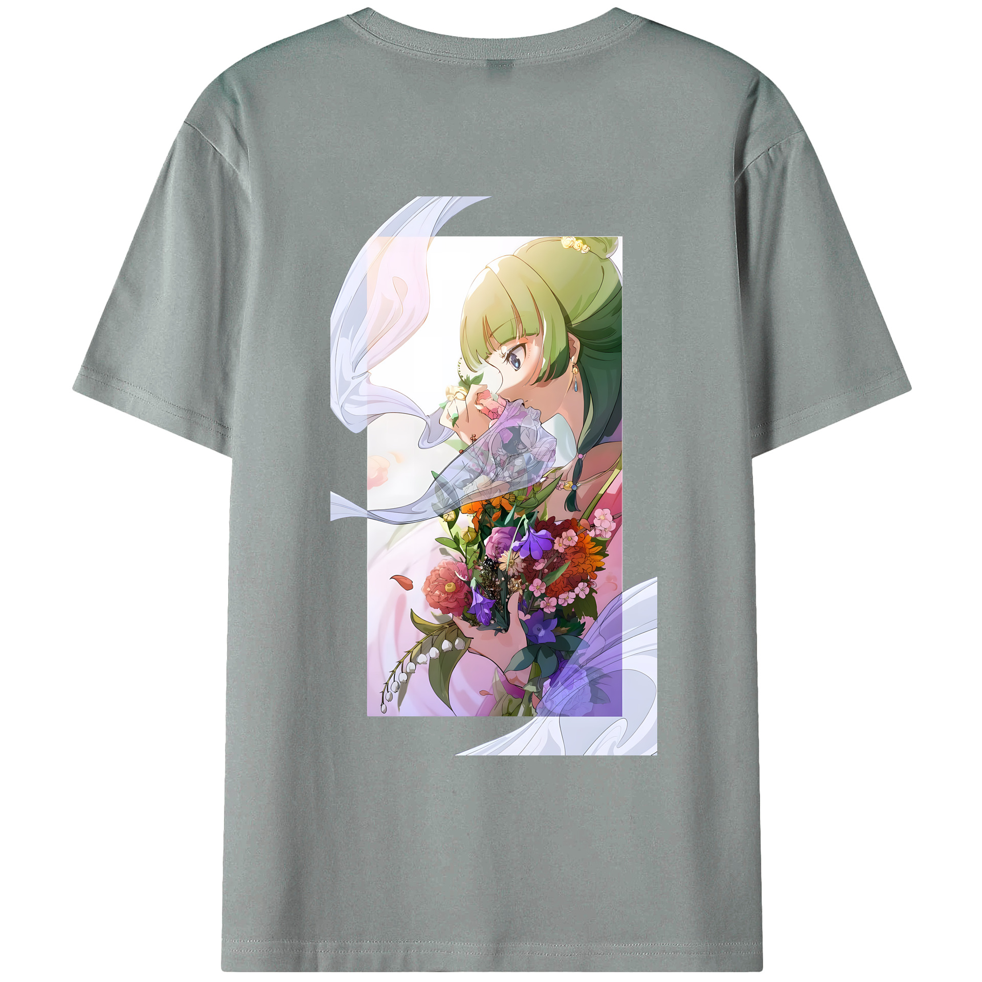 （画像用） 薬屋のひとりごと The Apothecary Diaries 綿100％ メンズ半袖Tシャツ（バックプリント） 通気性